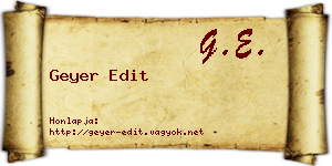 Geyer Edit névjegykártya